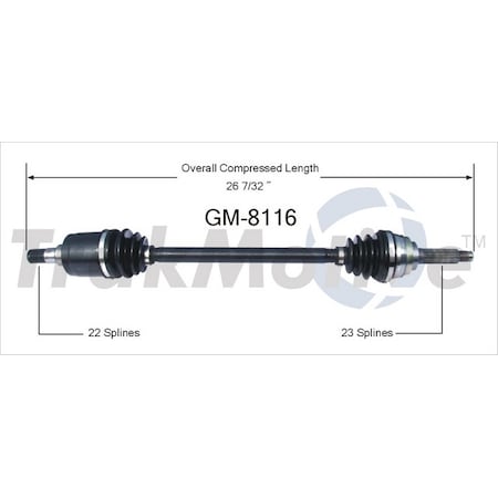 Surtrack Axle Cv Axle Shaft, Gm-8116 GM-8116